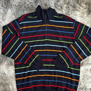 PAUL & SHARK YACHTING Men's Pullover Sweater Jumper Troyer  XL 100% Wool Striped
